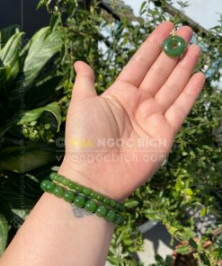 Mặt Dây Đồng Điếu Ngọc Bích Nephrite Jade (VNB-MD463)