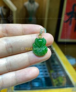 Mặt Dây Hồ Ly Ngọc Bích Nephrite Jade (VNB-MD423-1)