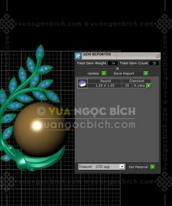 Mặt Dây Ngọc Bích Bi 14mm Kiểu Chiếc Lá (VNB-MD417)