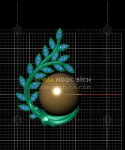 Mặt Dây Ngọc Bích Bi 14mm Kiểu Chiếc Lá (VNB-MD417)