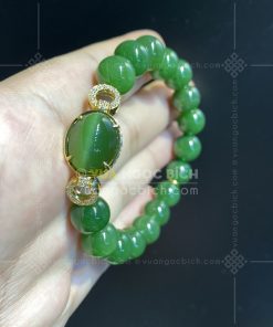 Mặt Dây Ngọc Bích Mắt Mèo Kết Kim Cương (VNB-MD420) 22 Mặt Dây Ngọc Bích Mắt Mèo Kết Kim Cương (VNB-MD420)