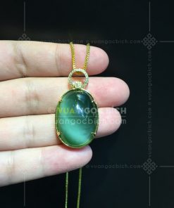 Mặt Dây Ngọc Bích Mắt Mèo Kết Kim Cương VVIP (VNB-MD418) 24 Mặt Dây Ngọc Bích Mắt Mèo Kết Kim Cương VVIP (VNB-MD418)