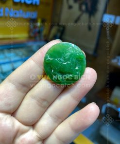 Mặt Dây Ngọc Bích Nephrite Jade Chạm Ngựa (VNB-MD422)