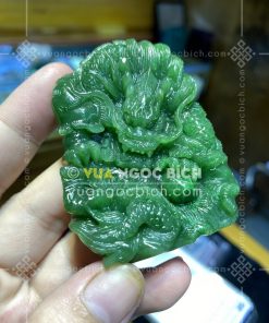 Mặt Dây Ngọc Bích Nephrite Jade Chạm Rồng (VNB-MD451) 16 Mặt Dây Ngọc Bích Nephrite Jade Chạm Rồng (VNB-MD451)