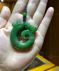 Mặt Dây Ngọc Bích Nephrite Jade Chạm Ngựa (VNB-MD422)