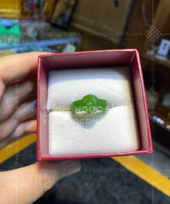 Nhẫn Càn Long Ngọc Bích Nephrite Jade Chạm Đồng Xu (VNB-NN001-5)