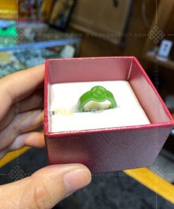 Nhẫn Càn Long Ngọc Bích Nephrite Jade Chạm Đồng Xu (VNB-NN001-5)