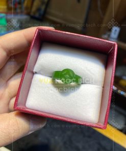Nhẫn Càn Long Ngọc Bích Nephrite Jade Chạm Đồng Xu (VNB-NN001-5)
