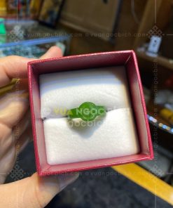 Nhẫn Càn Long Ngọc Bích Nephrite Jade Chạm Đồng Xu (VNB-NN001-5)