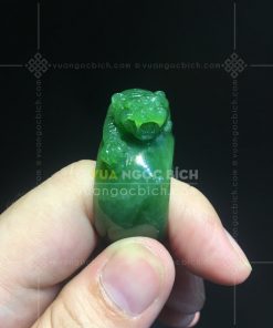 Nhẫn Ngọc Bích Bản Liền Khối Chạm Hổ Gầm VVIP (VNB-NN178)