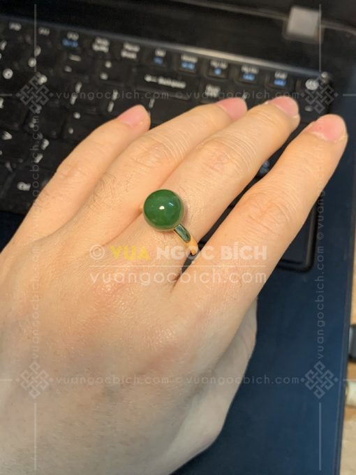 Nhẫn Ngọc Bích Nephrite Jade Bi 10mm (VNB-NN193)