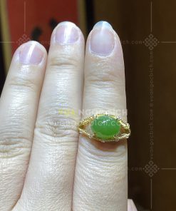 Nhẫn Ngọc Bích Kiểu Con Mắt (VNB-NN196)