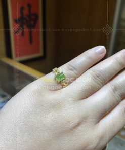 Nhẫn Ngọc Bích Xanh Táo Chữ Nhật Nhỏ (VNB-NN198)