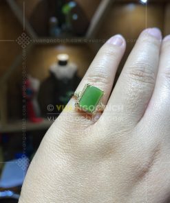 Nhẫn Ngọc Bích Xanh Táo Chữ Nhật (VNB-NN197) 13 Nhẫn Ngọc Bích Xanh Táo Chữ Nhật (VNB-NN197)