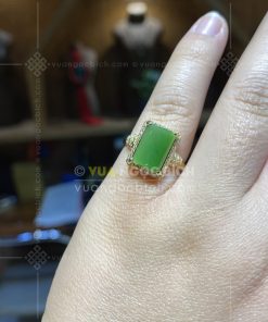 Nhẫn Ngọc Bích Xanh Táo Chữ Nhật (VNB-NN197) 14 Nhẫn Ngọc Bích Xanh Táo Chữ Nhật (VNB-NN197)