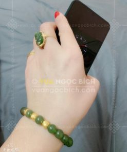 Nhẫn Tỳ Hưu Ngọc Bích Kết Kim Cương (VNB-NN092-5) 14 Nhẫn Tỳ Hưu Ngọc Bích Kết Kim Cương (VNB-NN092-5)