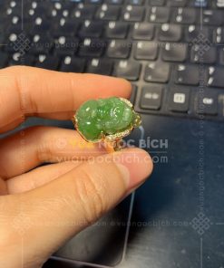 Nhẫn Tỳ Hưu Ngọc Bích Kết Kim Cương (VNB-NN092-5) 16 Nhẫn Tỳ Hưu Ngọc Bích Kết Kim Cương (VNB-NN092-5)