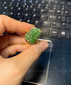 Nhẫn Tỳ Hưu Ngọc Bích Kết Kim Cương (VNB-NN092-5) 18 Nhẫn Tỳ Hưu Ngọc Bích Kết Kim Cương (VNB-NN092-5)