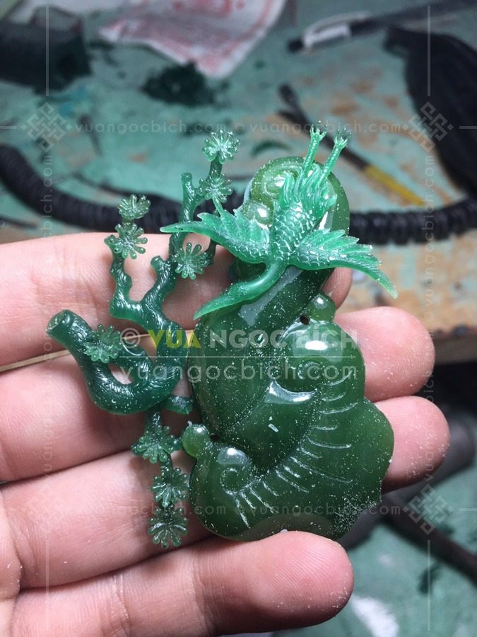 Trâm Cài Tóc Vàng 18k Ngọc Bích Như Ý (VNB-VPPT022) 4