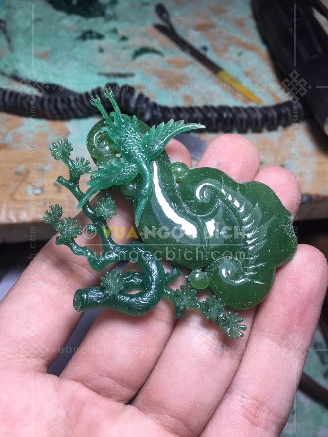 Trâm Cài Tóc Vàng 18k Ngọc Bích Như Ý (VNB-VPPT022) 2