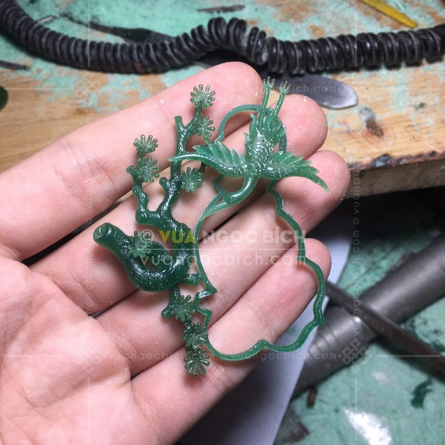 Trâm Cài Tóc Vàng 18k Ngọc Bích Như Ý (VNB-VPPT022) 1