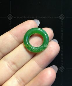 Mặt Dây Đồng Điếu Ngọc Bích Bản Tròn (VNB-MD302-4)