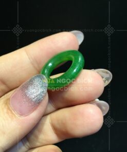 Mặt Dây Đồng Điếu Ngọc Bích Bản Tròn (VNB-MD302-4)