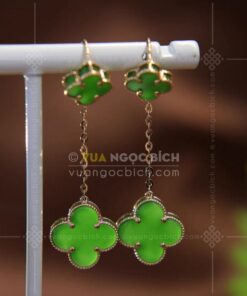 Bông Tai Cỏ Bốn Lá May Mắn Ngọc Bích (VNB-BT910) 15 Bông Tai Cỏ Bốn Lá May Mắn Ngọc Bích (VNB-BT910)