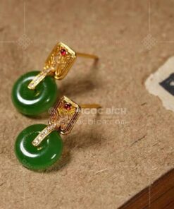 Bông Tai Đồng Điếu Ngọc Bích (VNB-BT905)