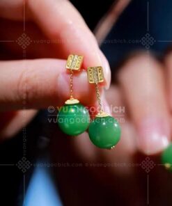 Bông Tai Ngọc Bích Bi 10mm (VNB-BT915)