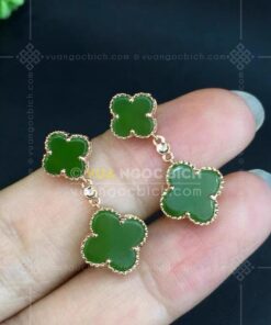 Bông Tai Cỏ Bốn Lá May Mắn Ngọc Bích (VNB-BT917)