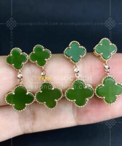 Bông Tai Cỏ Bốn Lá May Mắn Ngọc Bích (VNB-BT917)