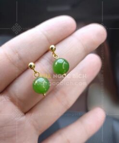 Bông Tai Vàng 14k Ngọc Bích (VNB-BT906) 16 Bông Tai Vàng 14k Ngọc Bích (VNB-BT906)