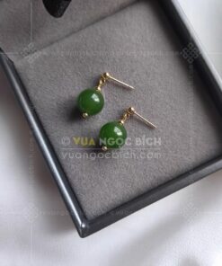 Bông Tai Vàng 14k Ngọc Bích (VNB-BT906) 14 Bông Tai Vàng 14k Ngọc Bích (VNB-BT906)
