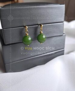 Bông Tai Vàng 14k Ngọc Bích (VNB-BT906) 13 Bông Tai Vàng 14k Ngọc Bích (VNB-BT906)