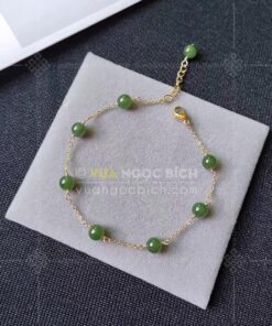 Lắc Tay Ngọc Bích Bi 6mm Mix Vàng (VNB-VT922)