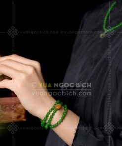 Vòng tay Ngọc Bích 6mm cuốn nhiều vòng 86