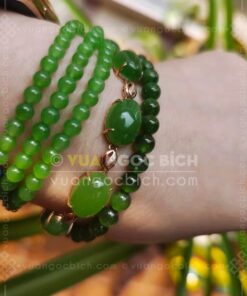 Vòng tay Ngọc Bích 6mm cuốn nhiều vòng 72