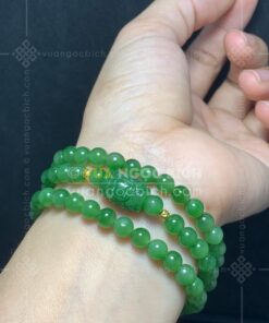 Vòng tay Ngọc Bích 6mm cuốn nhiều vòng 63