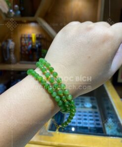 Vòng tay Ngọc Bích 6mm cuốn nhiều vòng 85
