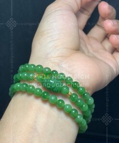 Vòng tay Ngọc Bích 6mm cuốn nhiều vòng 64