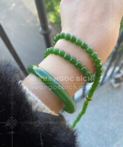 Vòng tay Ngọc Bích 6mm cuốn nhiều vòng 60