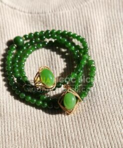 Vòng tay Ngọc Bích 6mm cuốn nhiều vòng 58