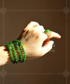 Vòng tay Ngọc Bích 6mm cuốn nhiều vòng 57