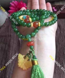 Vòng tay Ngọc Bích 6mm cuốn nhiều vòng 48