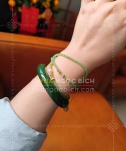 Vòng tay Ngọc Bích 6mm cuốn nhiều vòng 83