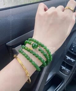 Vòng tay Ngọc Bích 6mm cuốn nhiều vòng 46