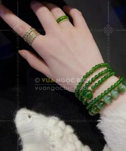 Vòng tay Ngọc Bích 6mm cuốn nhiều vòng 45