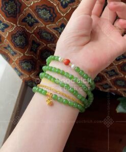 Vòng tay Ngọc Bích 6mm cuốn nhiều vòng 42