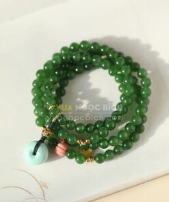 Vòng tay Ngọc Bích 6mm cuốn nhiều vòng 33